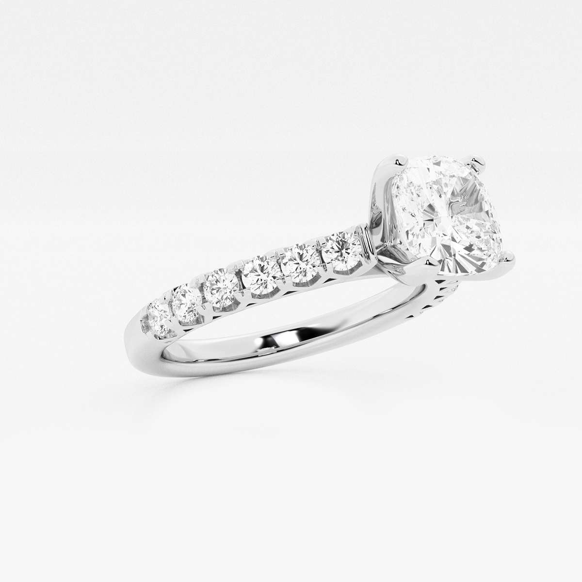 Additional Image 1 for  3 ctw Cushion Lab Grown Diamond Royal Crown Engagement Ring