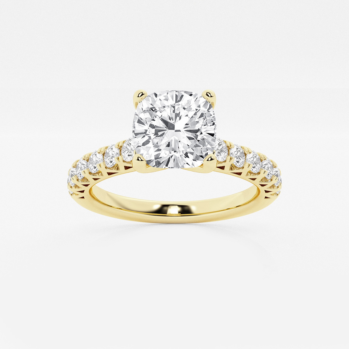 3 1/2 ctw Cushion Lab Grown Diamond Royal Crown Engagement Ring