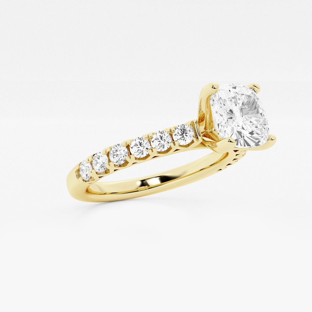 Additional Image 1 for  3 1/2 ctw Cushion Lab Grown Diamond Royal Crown Engagement Ring