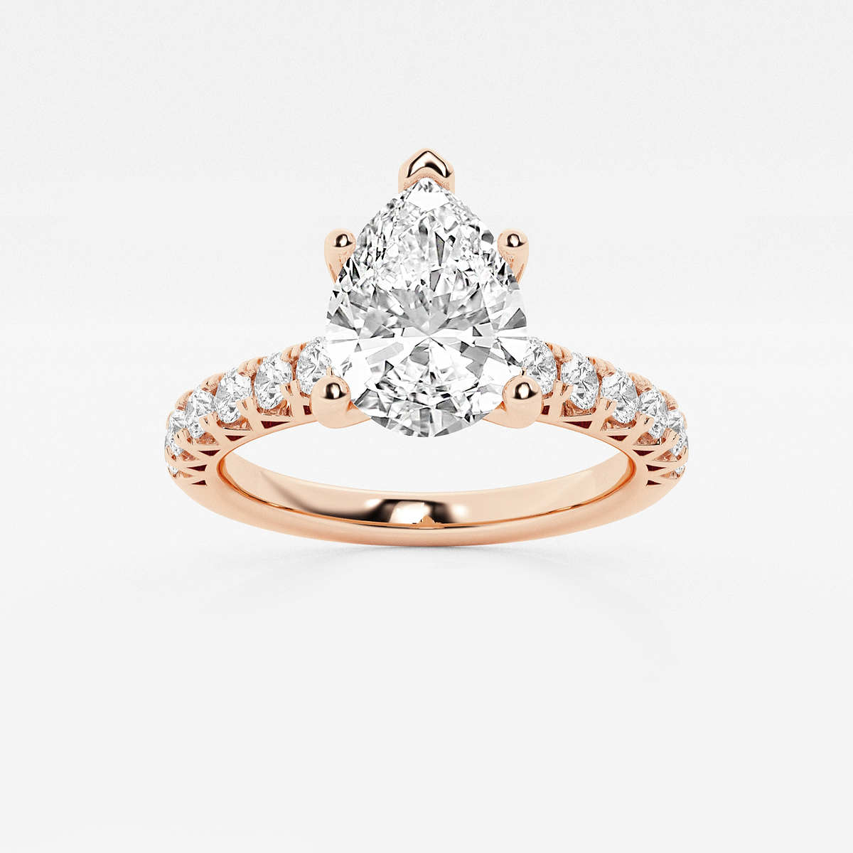 2 1/2 ctw Pear Lab Grown Diamond Royal Crown Engagement Ring