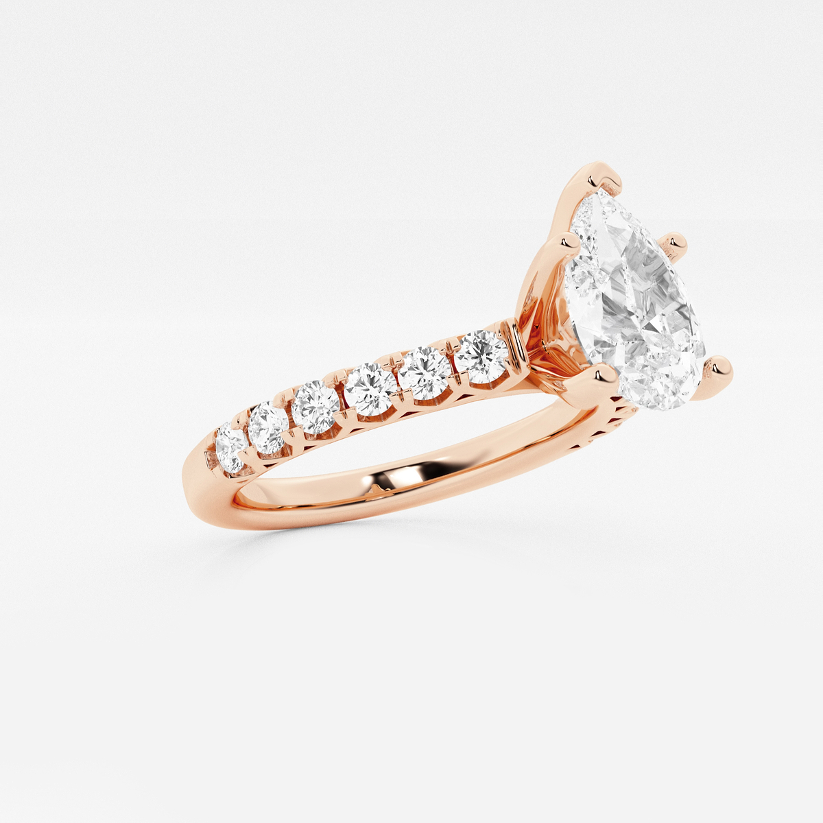 Additional Image 1 for  2 1/2 ctw Pear Lab Grown Diamond Royal Crown Engagement Ring