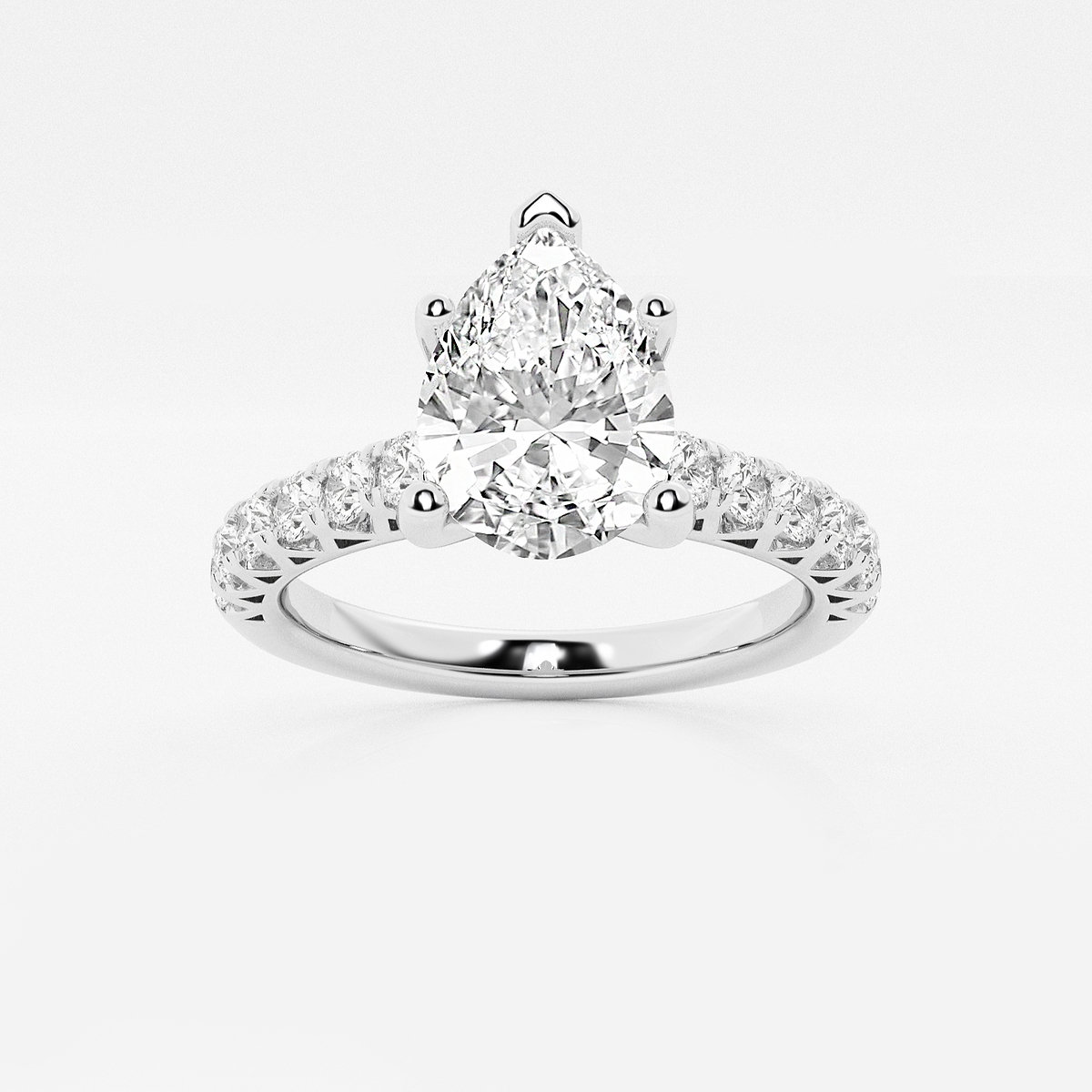 2 ctw Pear Lab Grown Diamond Royal Crown Engagement Ring