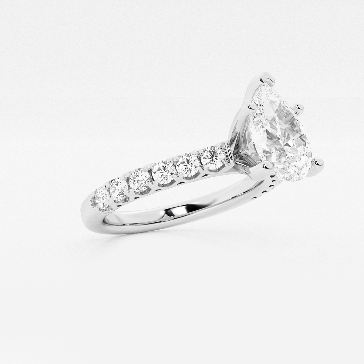 Additional Image 1 for  2 ctw Pear Lab Grown Diamond Royal Crown Engagement Ring