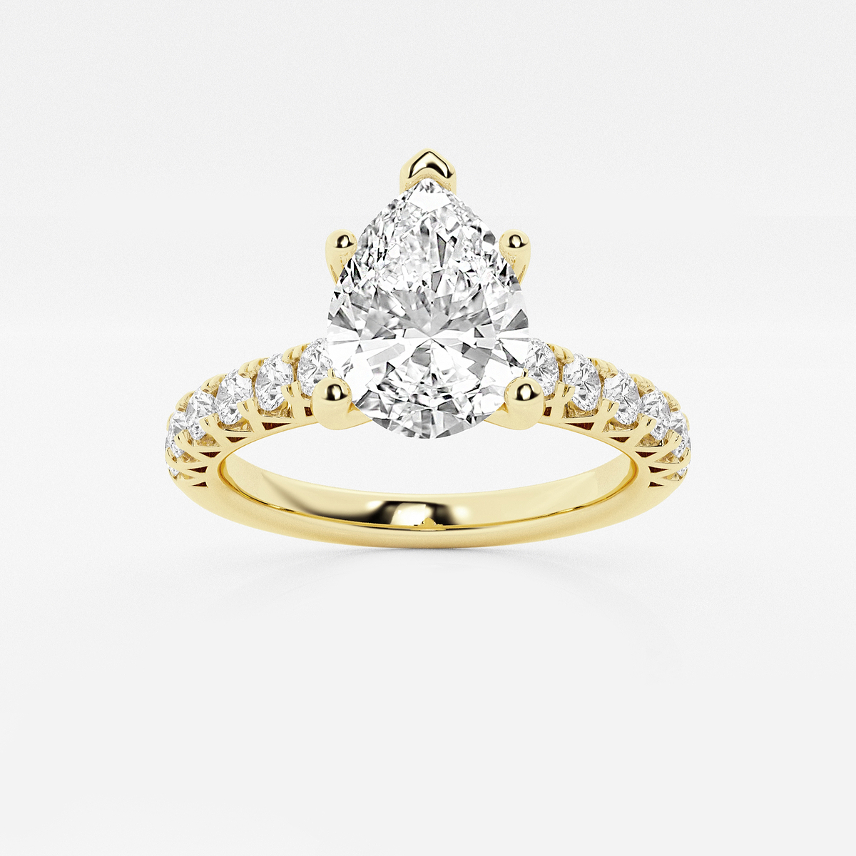 3 ctw Pear Lab Grown Diamond Royal Crown Engagement Ring