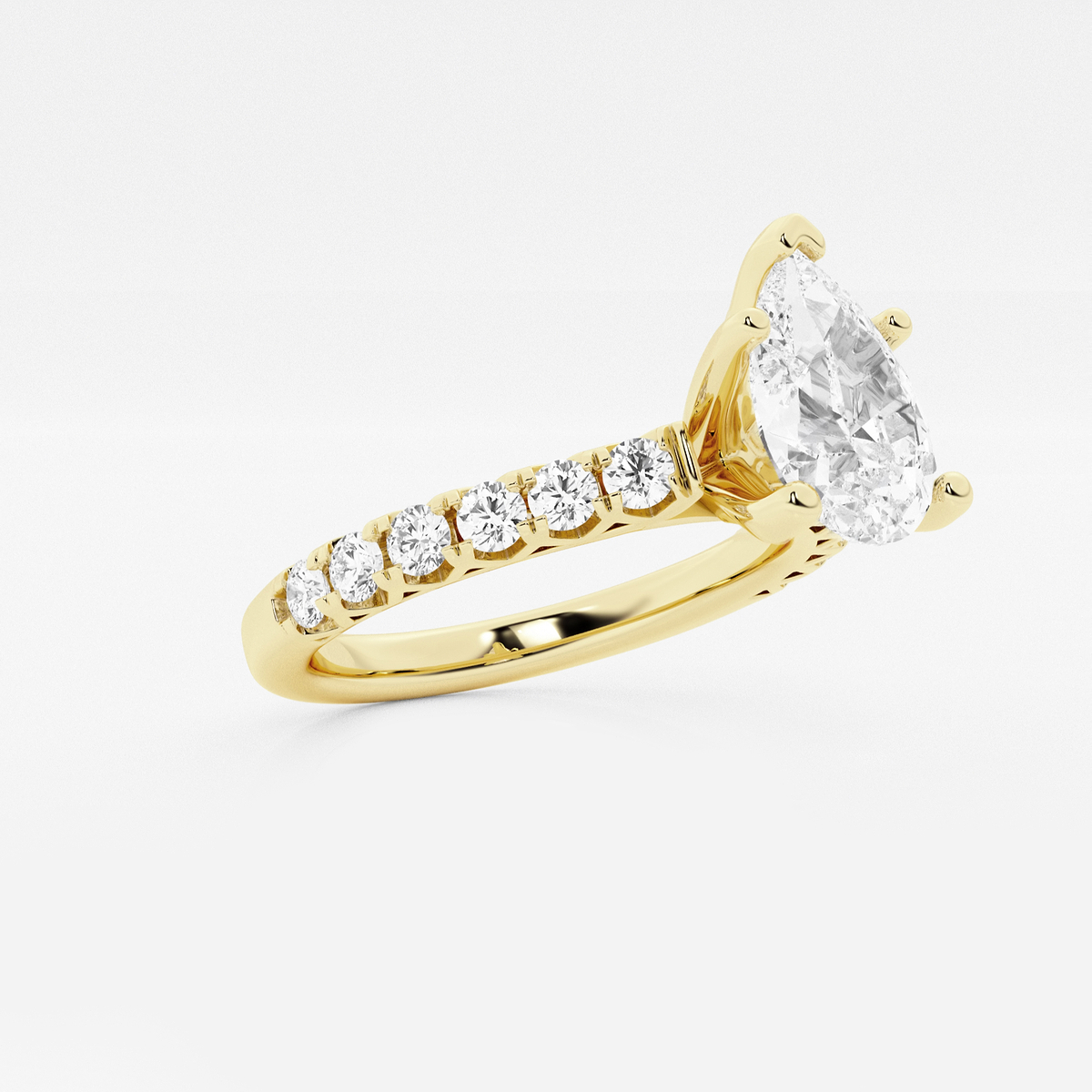 Additional Image 1 for  3 ctw Pear Lab Grown Diamond Royal Crown Engagement Ring