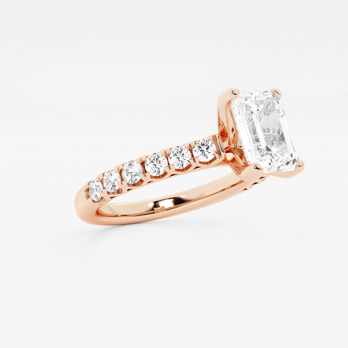 Additional Image 1 for  2 ctw Emerald Lab Grown Diamond Royal Crown Engagement Ring