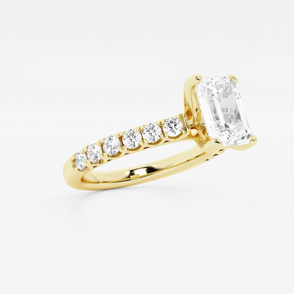 Additional Image 1 for  2 ctw Emerald Lab Grown Diamond Royal Crown Engagement Ring