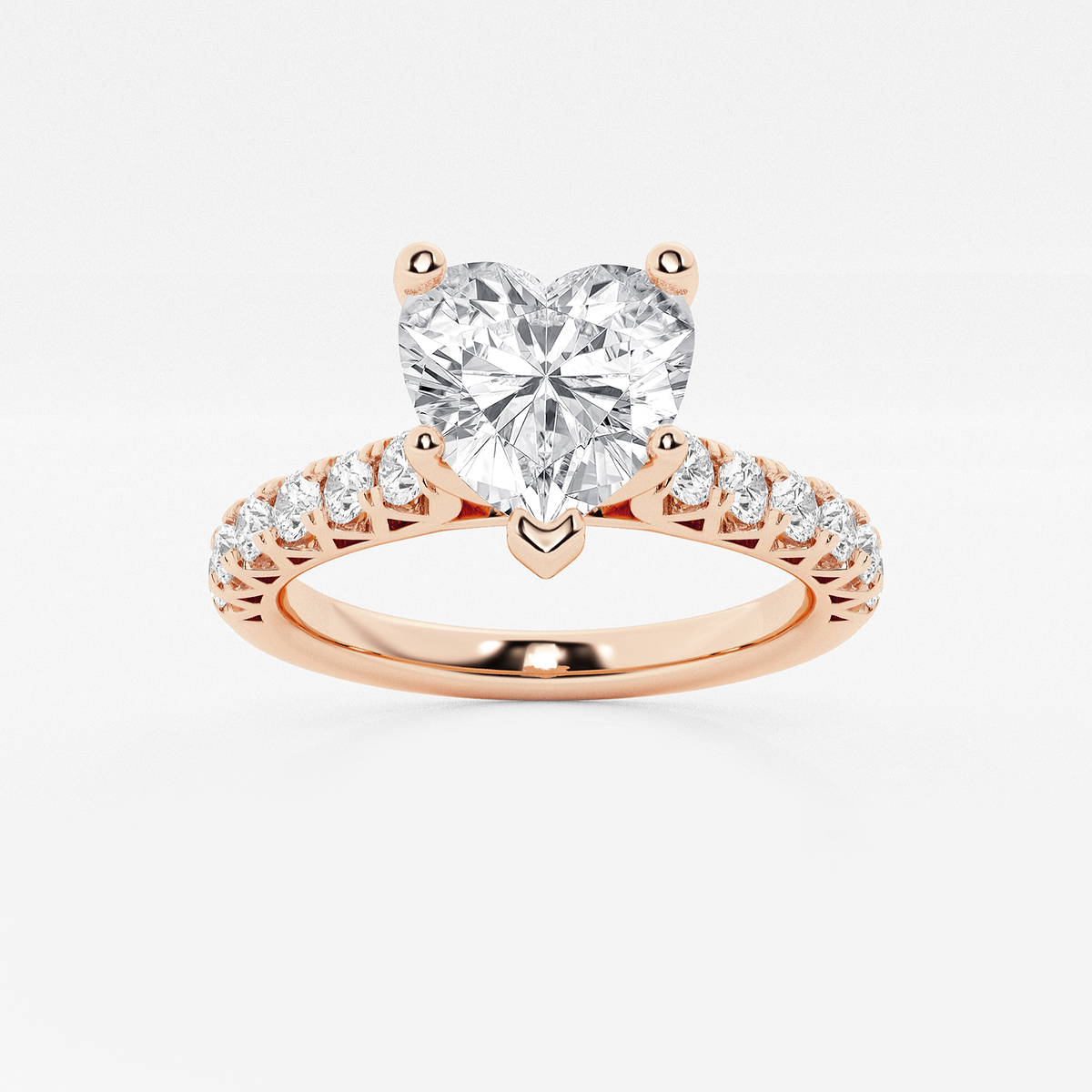3 1/2 ctw Heart Lab Grown Diamond Royal Crown Engagement Ring