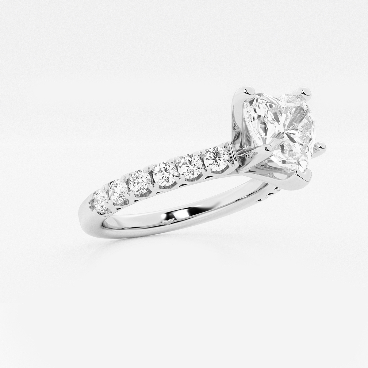 Additional Image 1 for  2 ctw Heart Lab Grown Diamond Royal Crown Engagement Ring