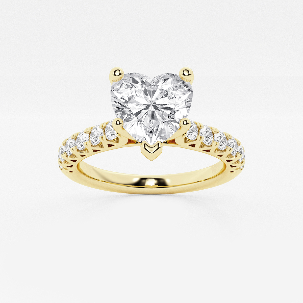 3 1/2 ctw Heart Lab Grown Diamond Royal Crown Engagement Ring