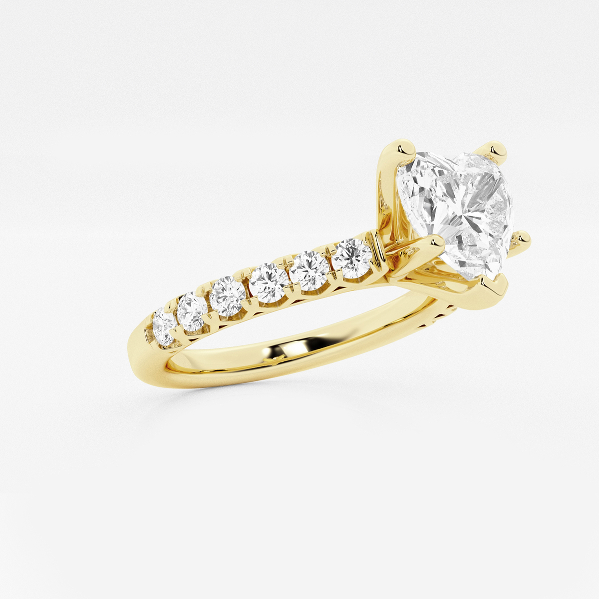 Additional Image 1 for  3 1/2 ctw Heart Lab Grown Diamond Royal Crown Engagement Ring