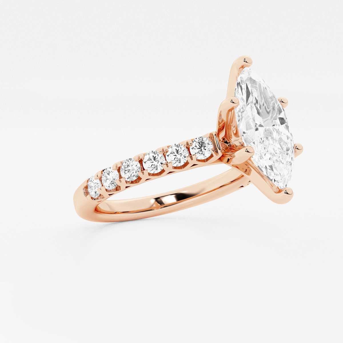 Additional Image 1 for  3 ctw Marquise Lab Grown Diamond Royal Crown Engagement Ring
