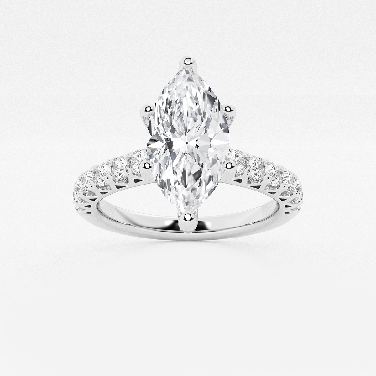 3 ctw Marquise Lab Grown Diamond Royal Crown Engagement Ring