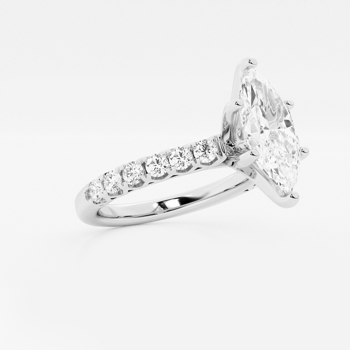 Additional Image 1 for  3 ctw Marquise Lab Grown Diamond Royal Crown Engagement Ring