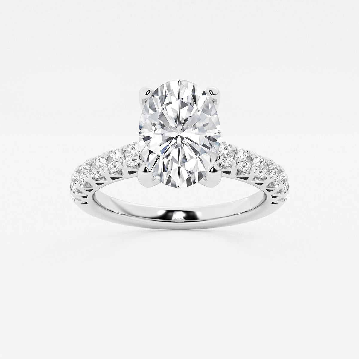 2 ctw Oval Lab Grown Diamond Royal Crown Engagement Ring