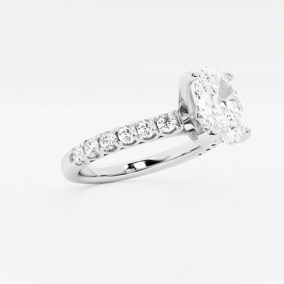 Additional Image 1 for  2 ctw Oval Lab Grown Diamond Royal Crown Engagement Ring