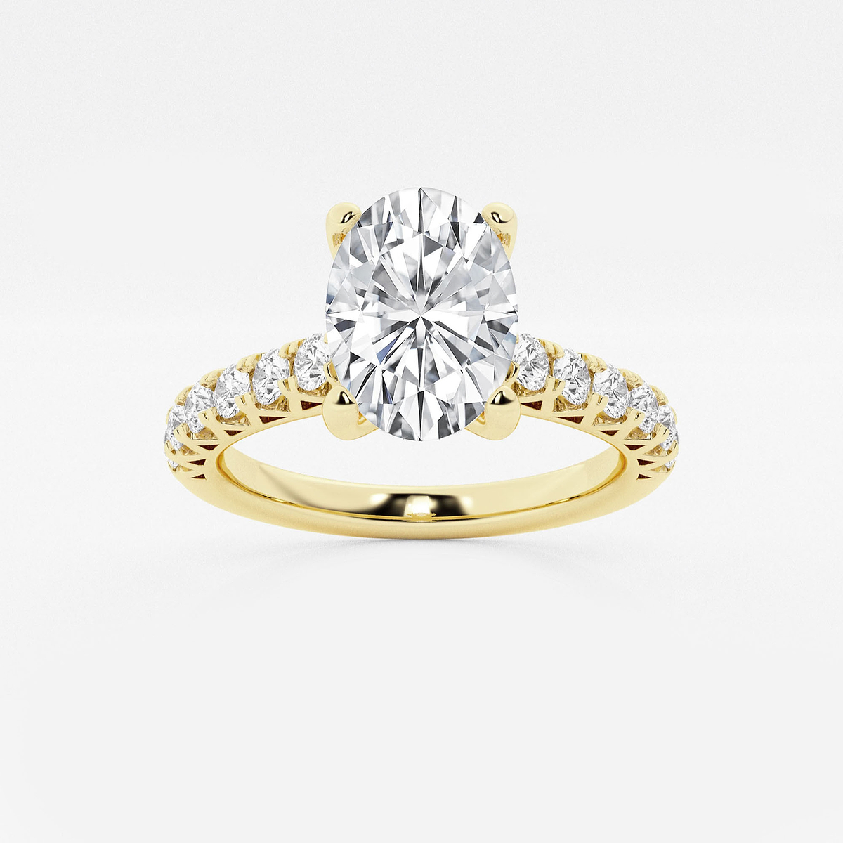 3 ctw Oval Lab Grown Diamond Royal Crown Engagement Ring