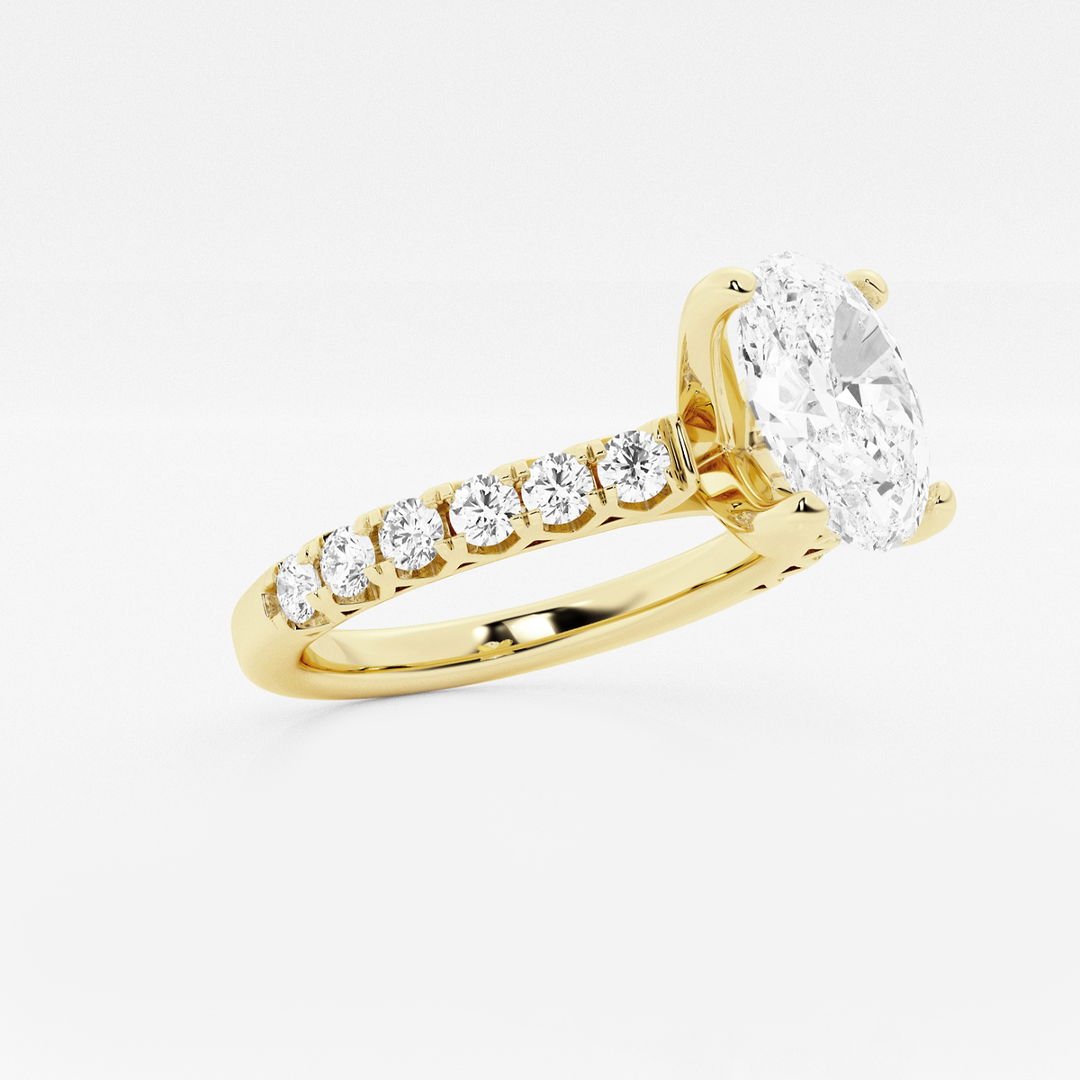 Additional Image 1 for  3 ctw Oval Lab Grown Diamond Royal Crown Engagement Ring