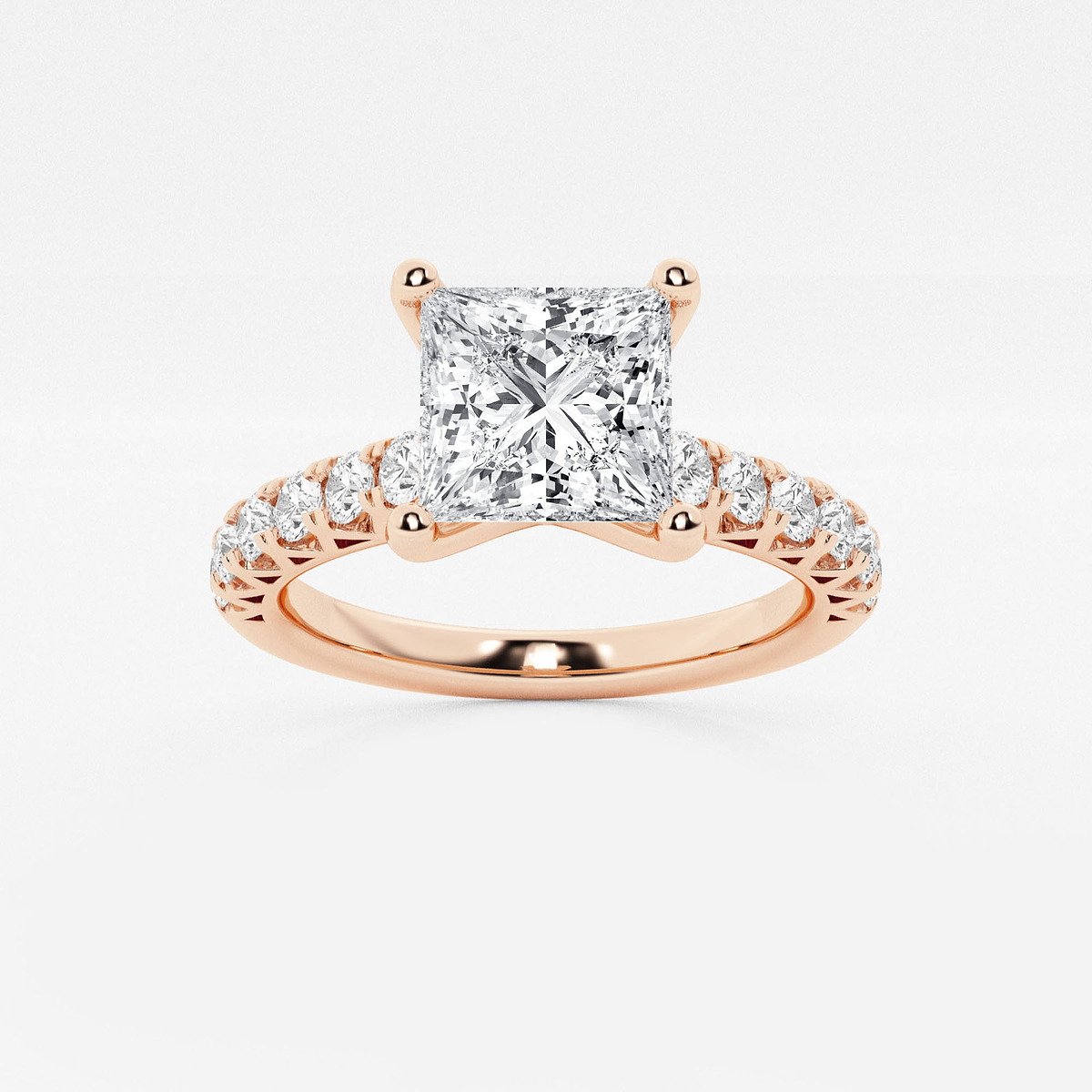 2 1/2 ctw Princess Lab Grown Diamond Royal Crown Engagement Ring