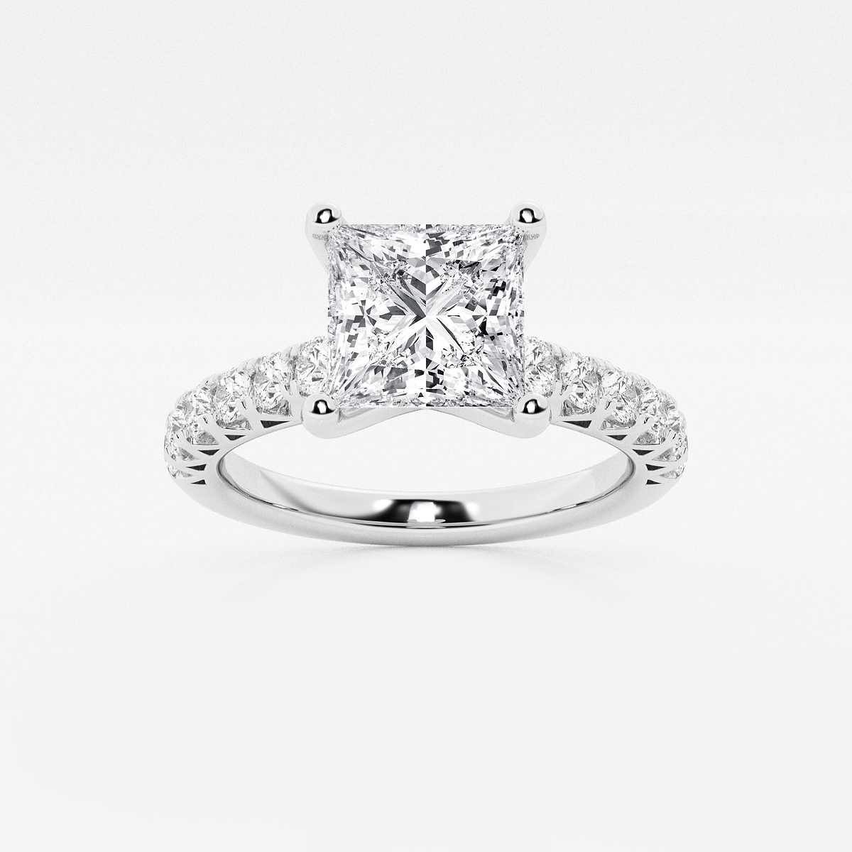 3 ctw Princess Lab Grown Diamond Royal Crown Engagement Ring