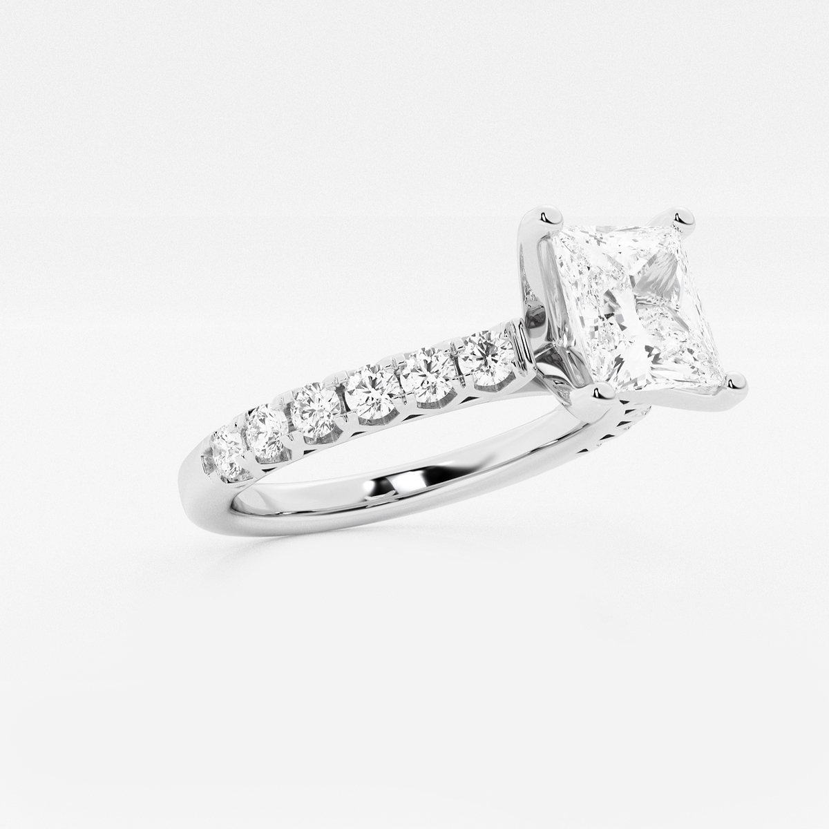 Additional Image 1 for  3 ctw Princess Lab Grown Diamond Royal Crown Engagement Ring