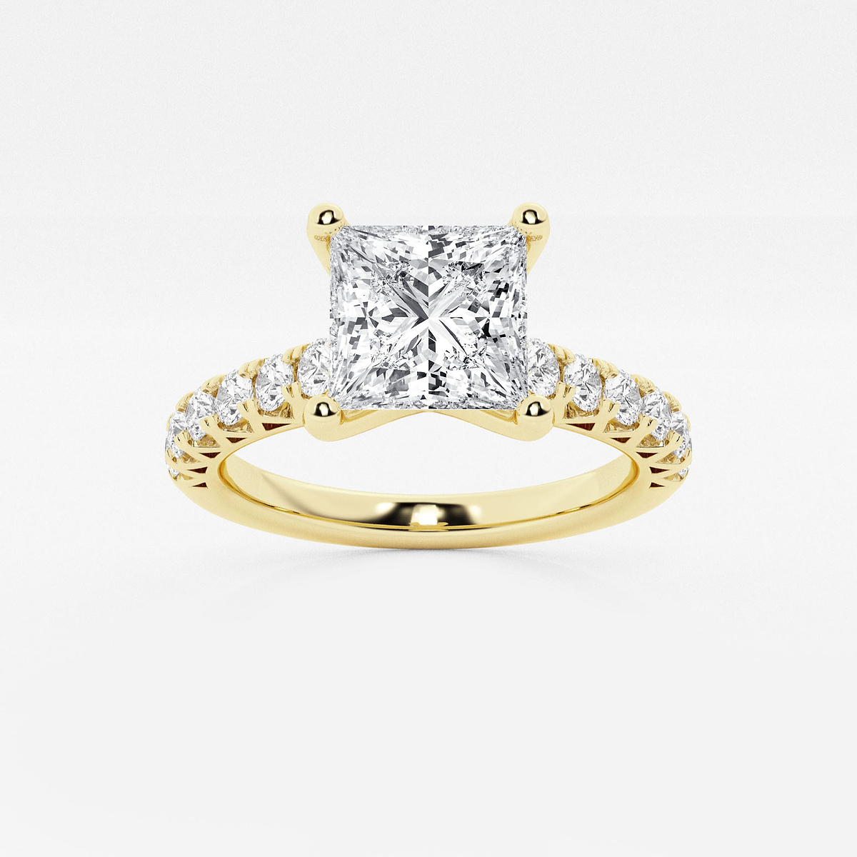 3 ctw Princess Lab Grown Diamond Royal Crown Engagement Ring