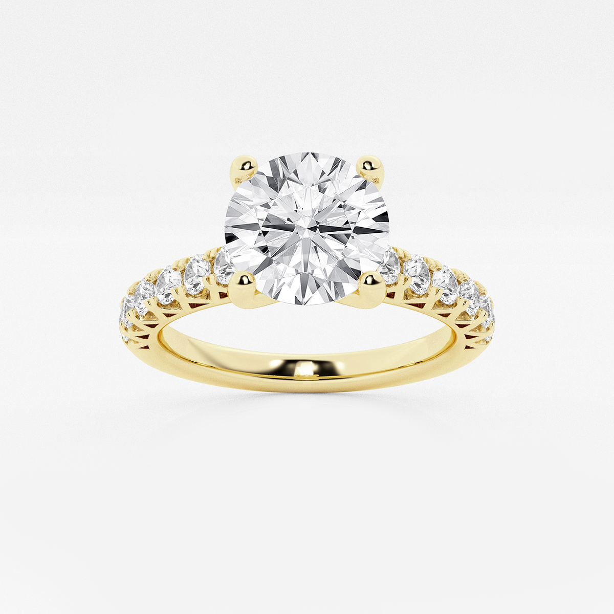 3 ctw Round Lab Grown Diamond Royal Crown Engagement Ring