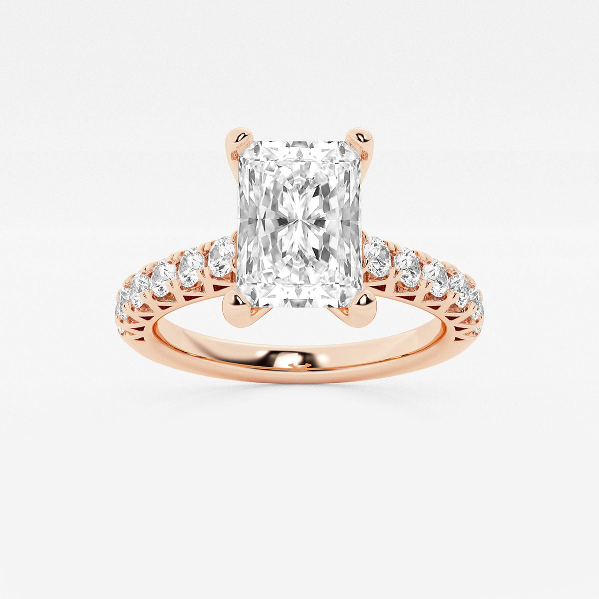 3 1/2 ctw Radiant Lab Grown Diamond Royal Crown Engagement Ring