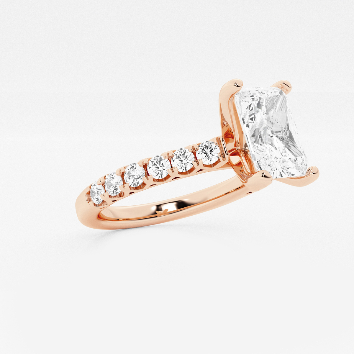 Additional Image 1 for  3 1/2 ctw Radiant Lab Grown Diamond Royal Crown Engagement Ring