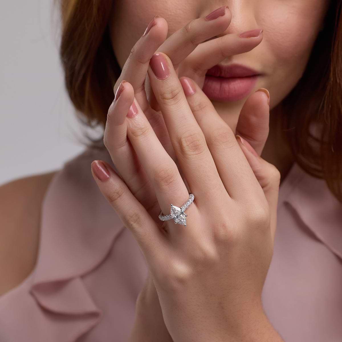 Additional Image 3 for  2 1/2 ctw Marquise Lab Grown Diamond Royal Crown Engagement Ring