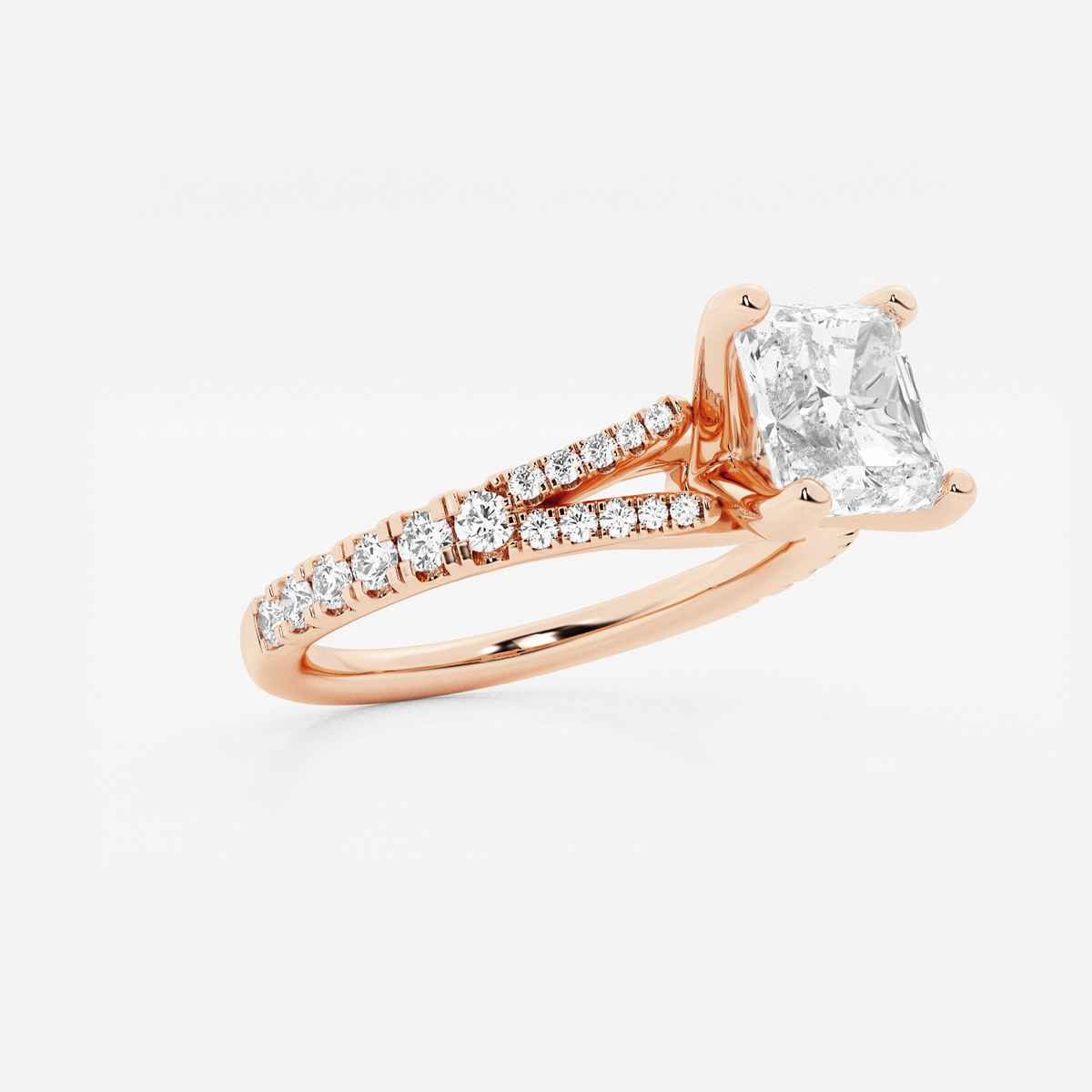 Additional Image 1 for  2 1/3 ctw Asscher Lab Grown Diamond Split Shank Engagement Ring