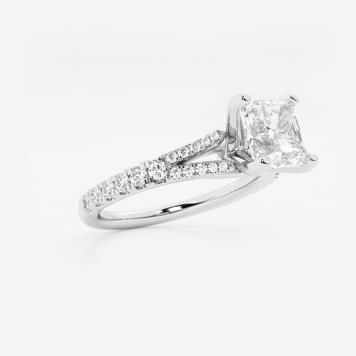 Additional Image 1 for  2 1/3 ctw Asscher Lab Grown Diamond Split Shank Engagement Ring
