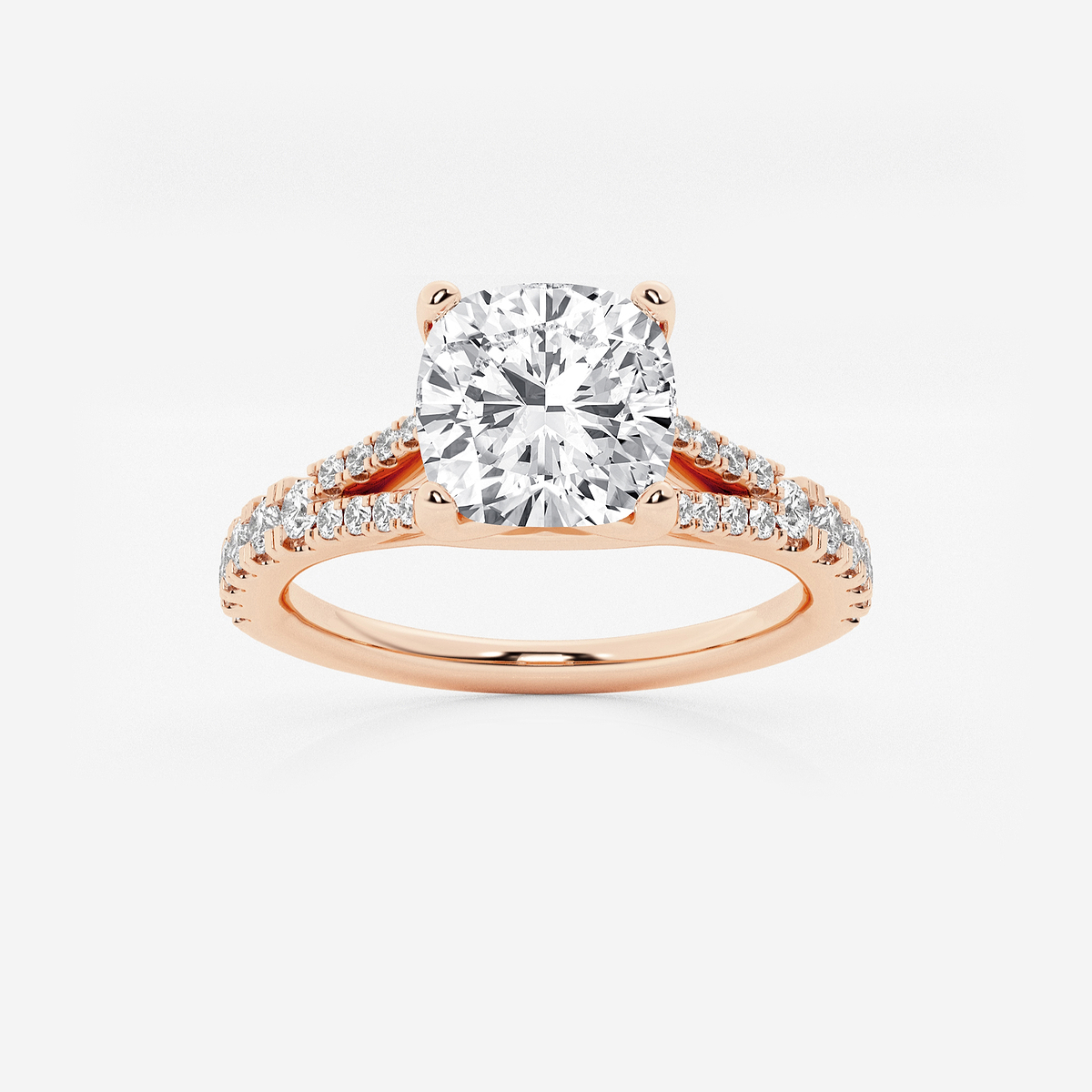 1 7/8 ctw Cushion Lab Grown Diamond Split Shank Engagement Ring
