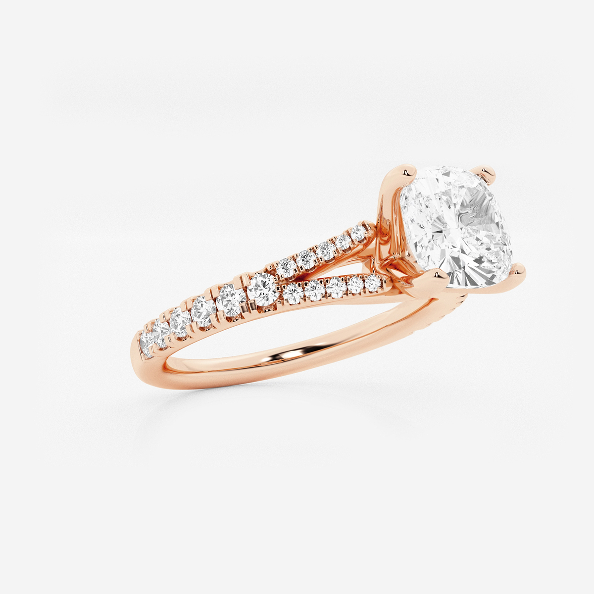 Additional Image 1 for  1 7/8 ctw Cushion Lab Grown Diamond Split Shank Engagement Ring