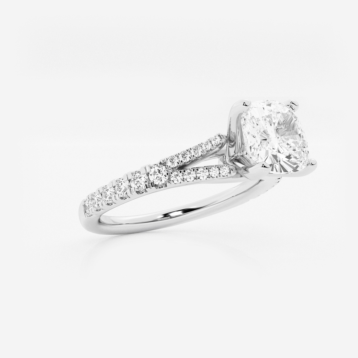 Additional Image 1 for  1 7/8 ctw Cushion Lab Grown Diamond Split Shank Engagement Ring