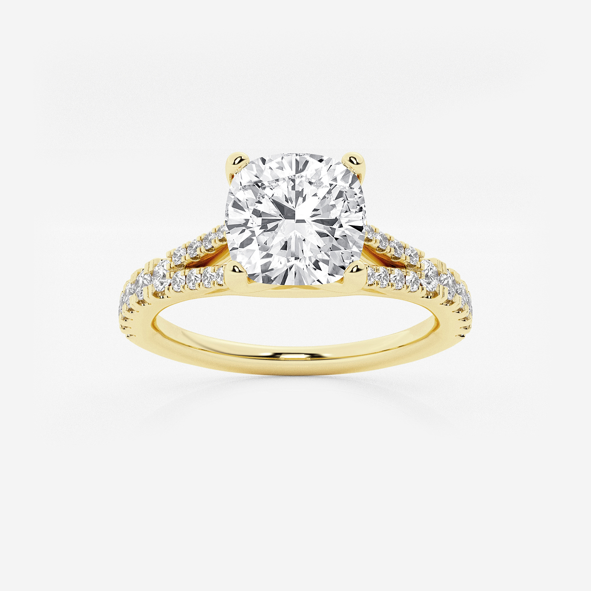1 7/8 ctw Cushion Lab Grown Diamond Split Shank Engagement Ring