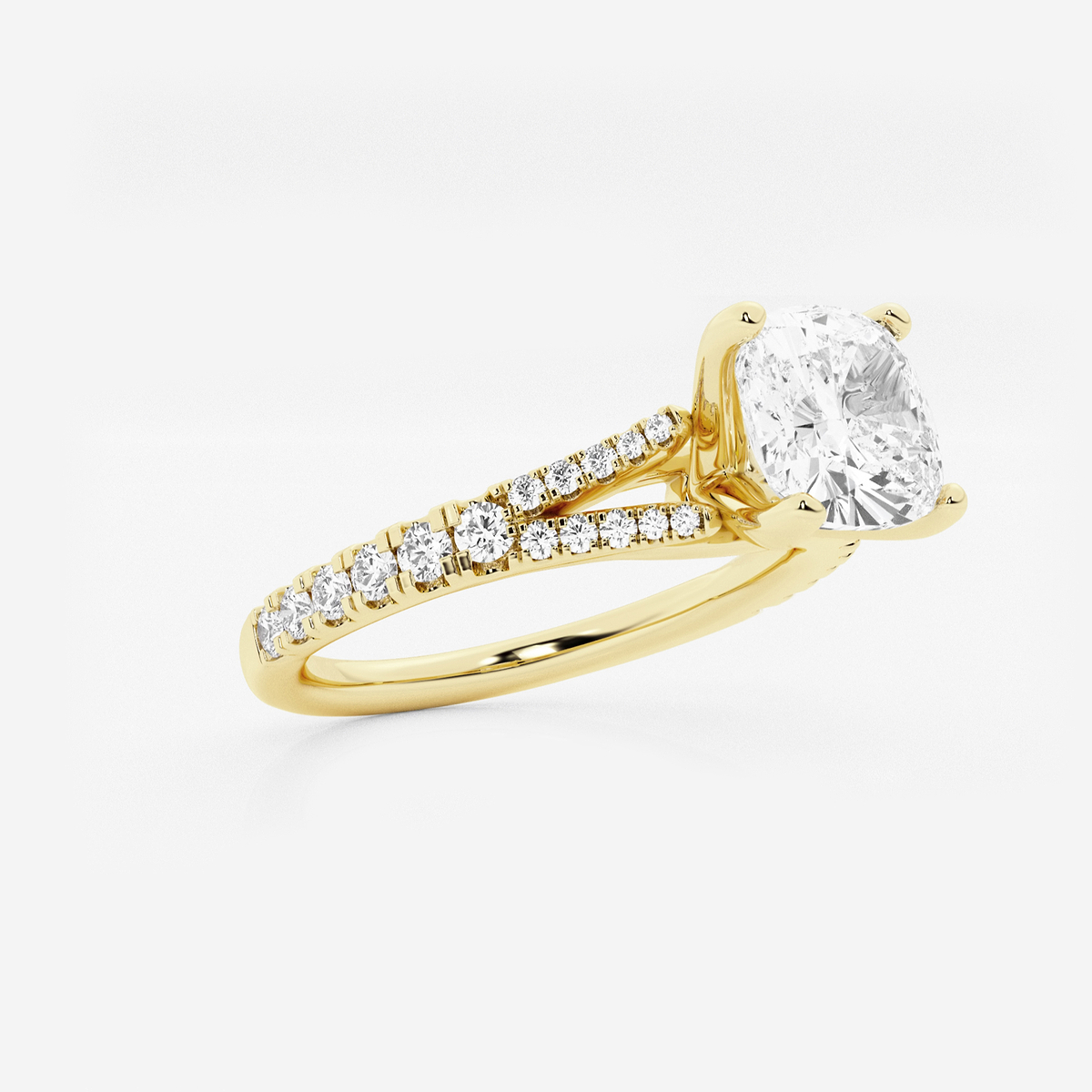 Additional Image 1 for  1 7/8 ctw Cushion Lab Grown Diamond Split Shank Engagement Ring