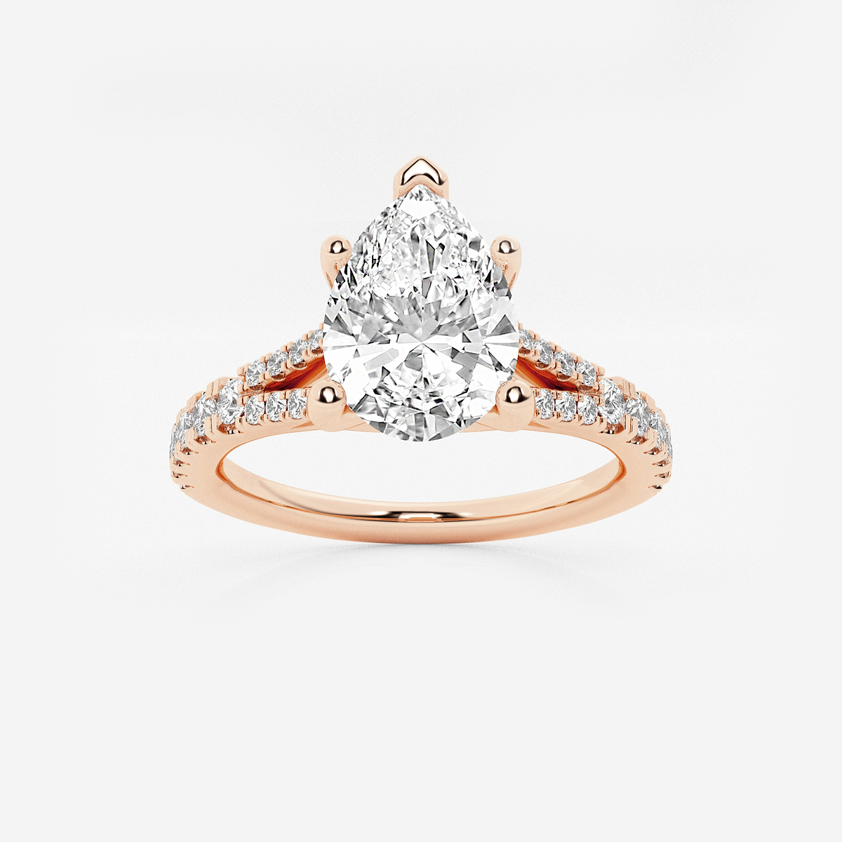 1 7/8 ctw Pear Lab Grown Diamond Split Shank Engagement Ring