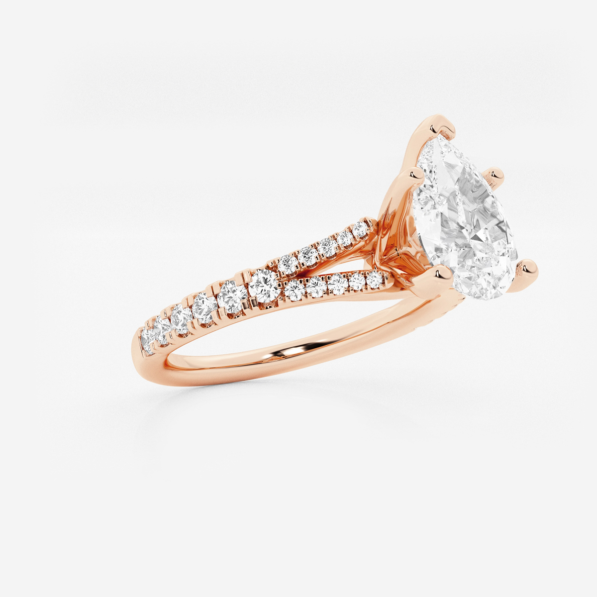 Additional Image 1 for  1 7/8 ctw Pear Lab Grown Diamond Split Shank Engagement Ring