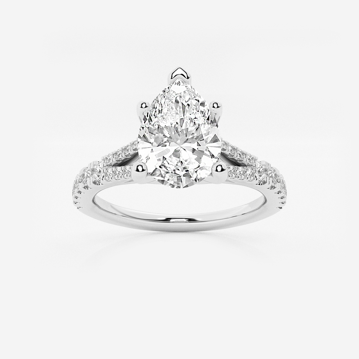 1 7/8 ctw Pear Lab Grown Diamond Split Shank Engagement Ring
