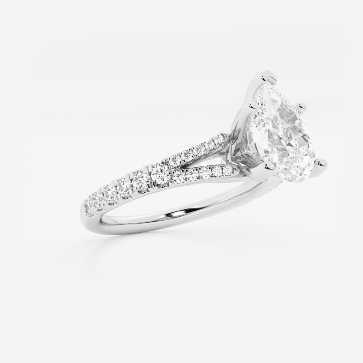 Additional Image 1 for  1 7/8 ctw Pear Lab Grown Diamond Split Shank Engagement Ring