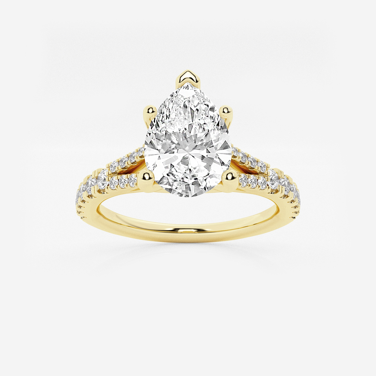 1 7/8 ctw Pear Lab Grown Diamond Split Shank Engagement Ring