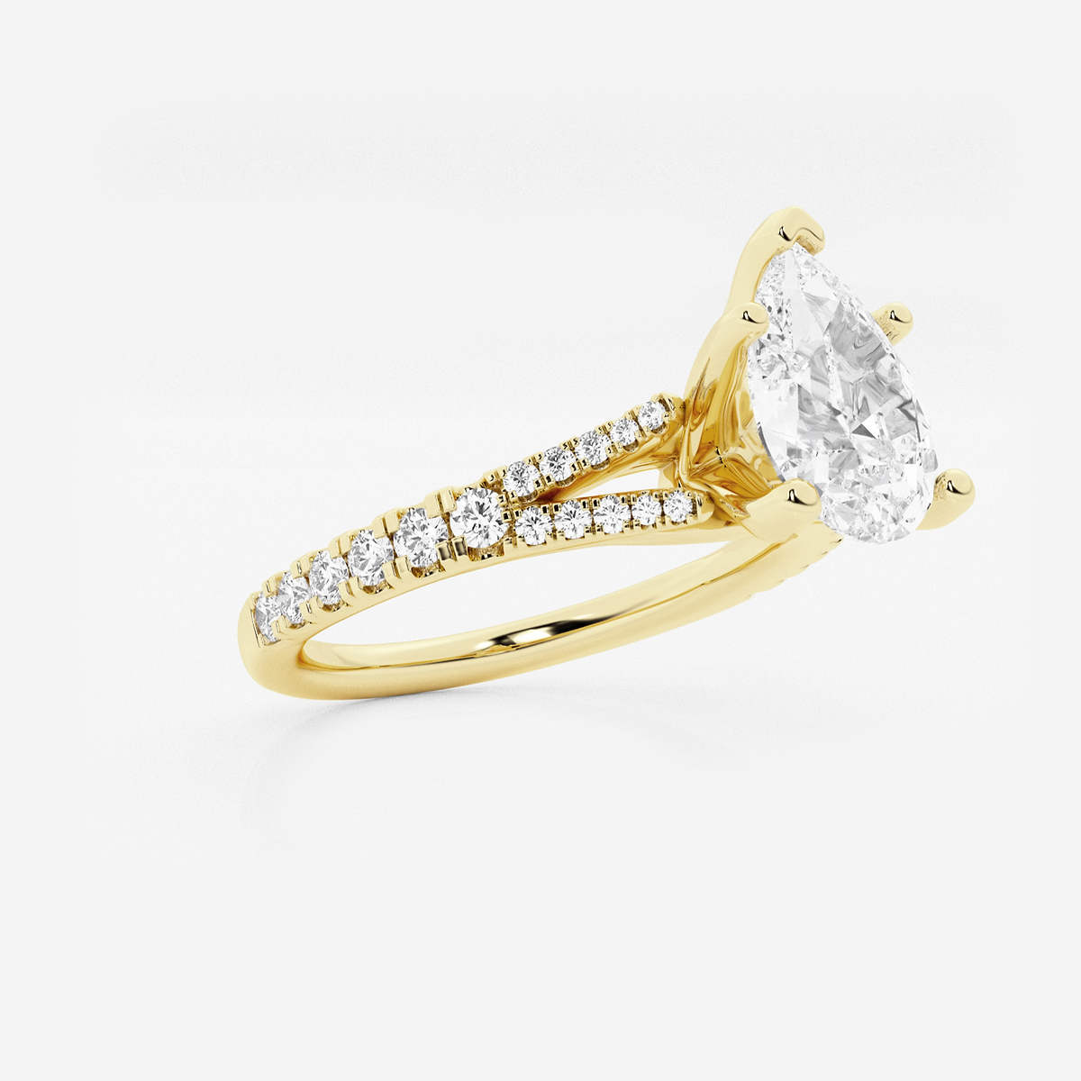Additional Image 1 for  1 7/8 ctw Pear Lab Grown Diamond Split Shank Engagement Ring