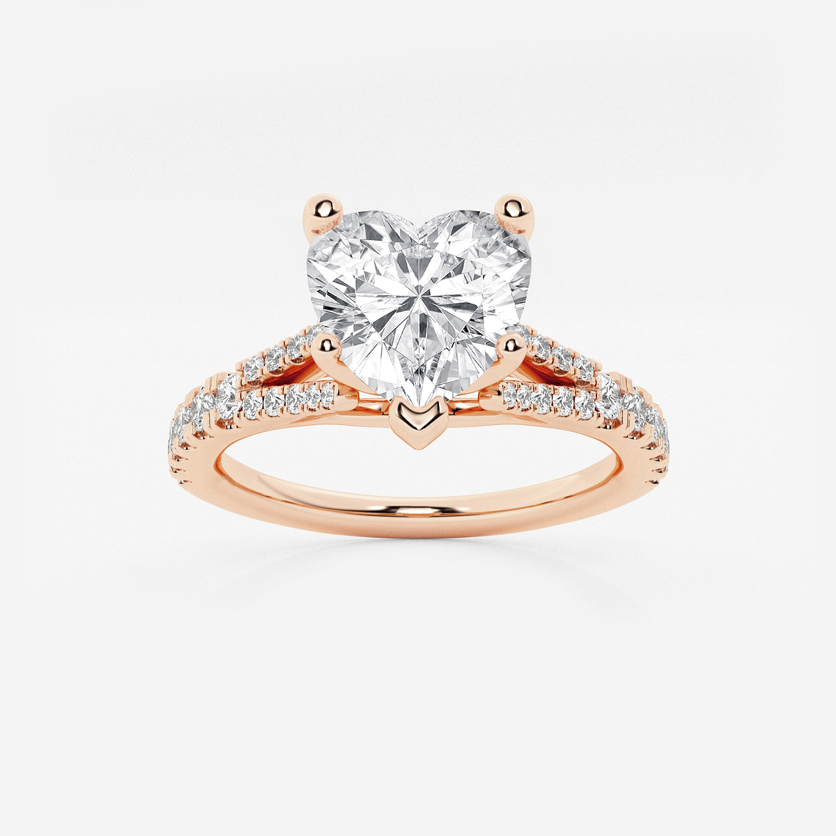 1 7/8 ctw Heart Lab Grown Diamond Split Shank Engagement Ring