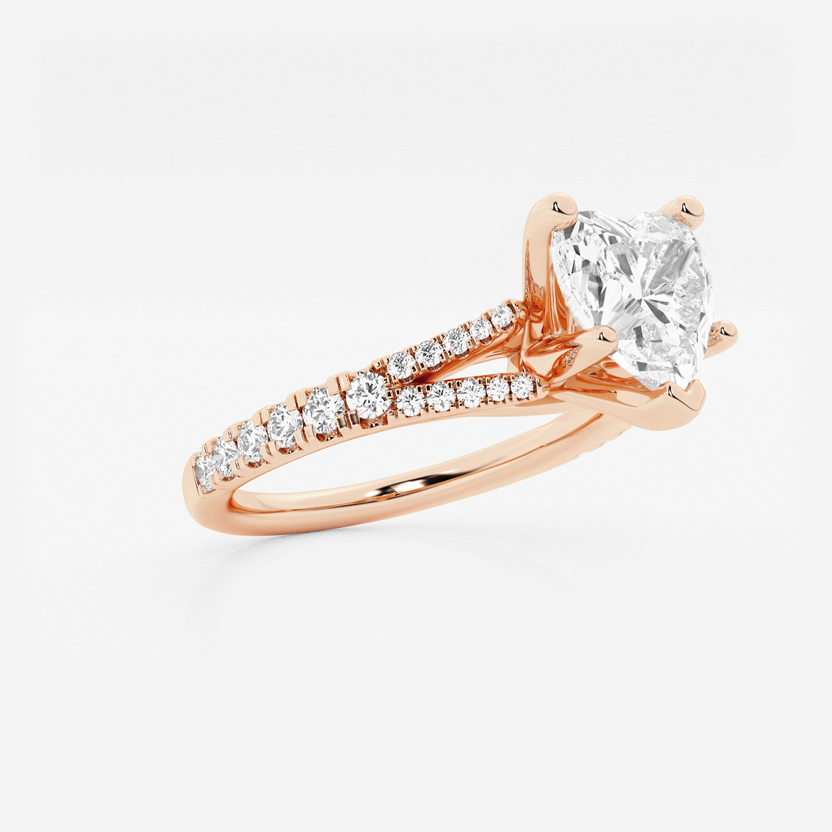 Additional Image 1 for  1 7/8 ctw Heart Lab Grown Diamond Split Shank Engagement Ring