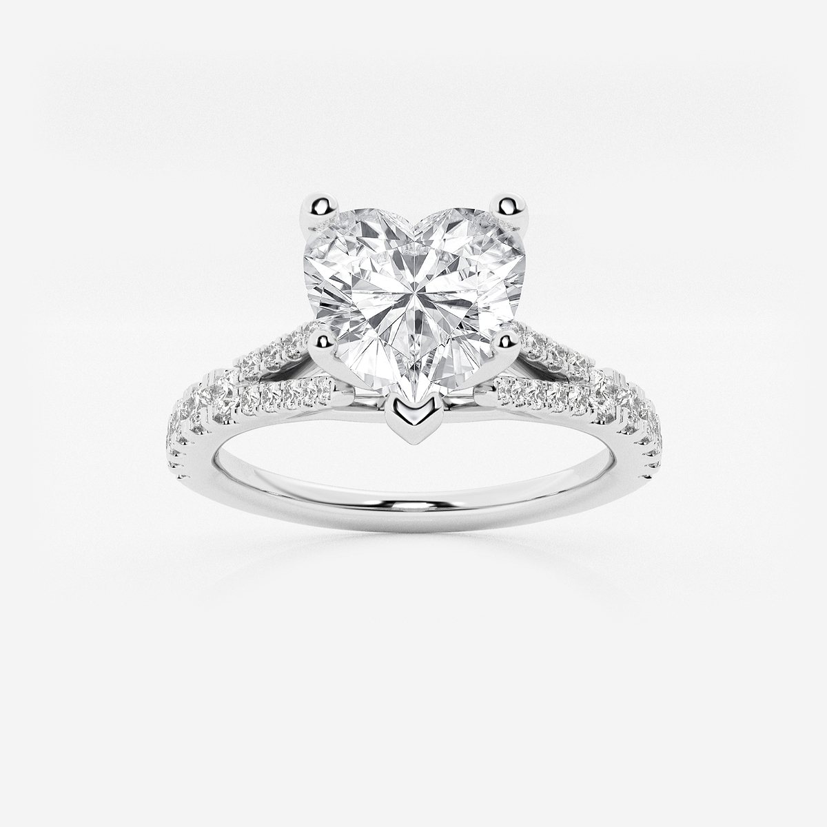 1 7/8 ctw Heart Lab Grown Diamond Split Shank Engagement Ring