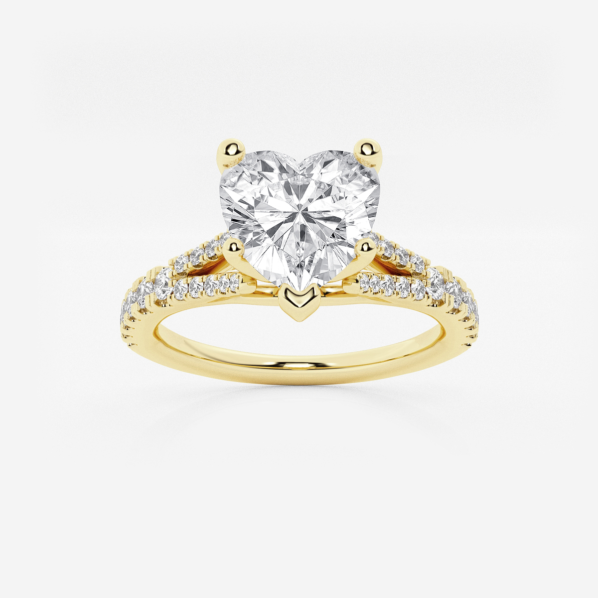 1 7/8 ctw Heart Lab Grown Diamond Split Shank Engagement Ring