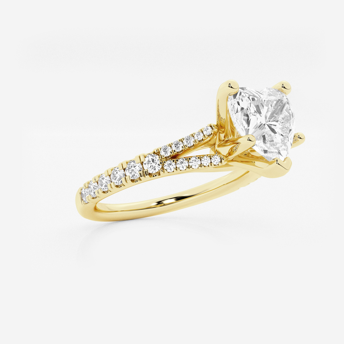 Additional Image 1 for  1 7/8 ctw Heart Lab Grown Diamond Split Shank Engagement Ring