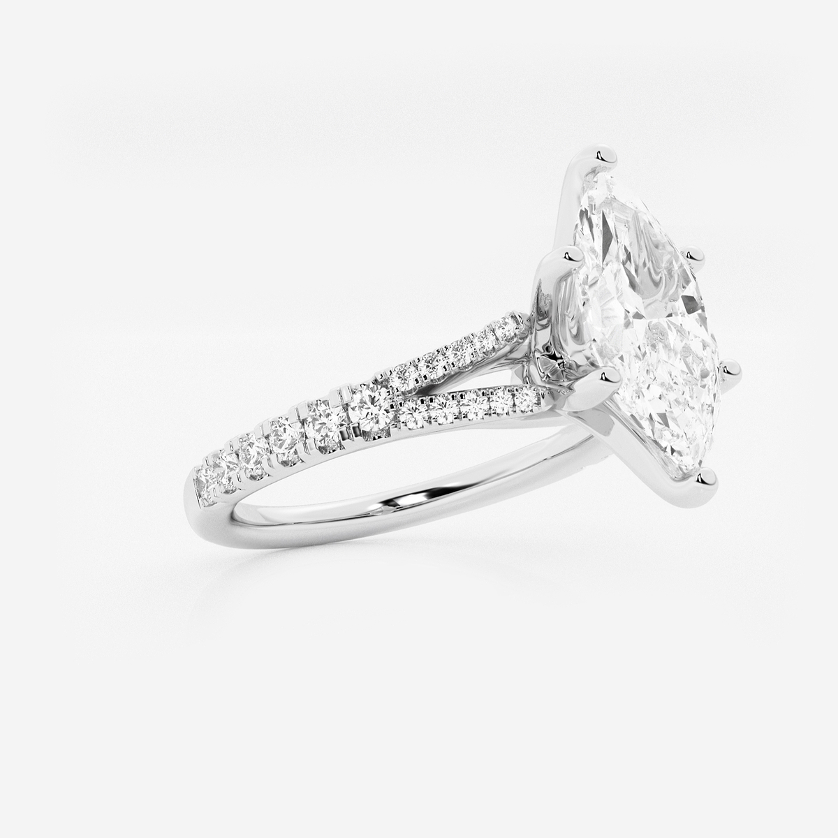 Additional Image 1 for  1 7/8 ctw Marquise Lab Grown Diamond Split Shank Engagement Ring