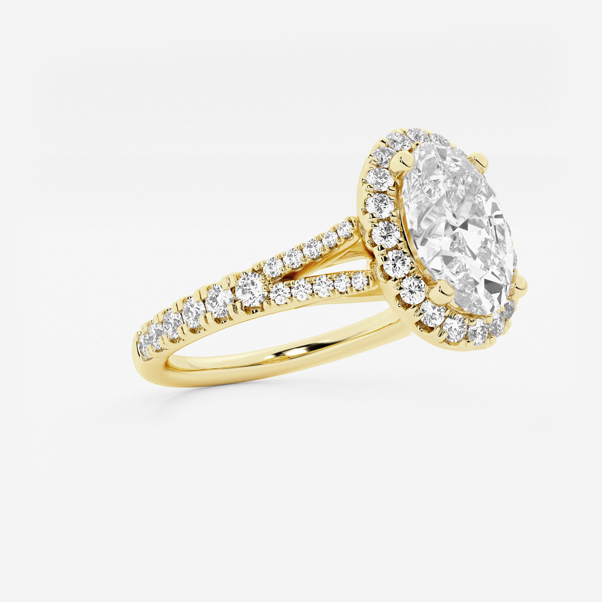 Additional Image 1 for  2 ctw Oval Lab Grown Diamond Split Shank Halo Engagement Ring